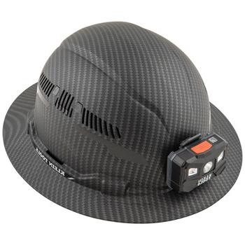 PROTECTIVE HEAD GEAR | Klein工具60347优质KARBN图案C级，通风，全边安全帽，带充电灯